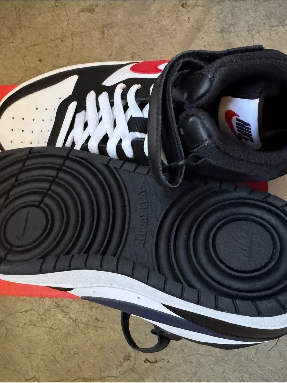 Nike Black White and Red High-Top Sneakers
